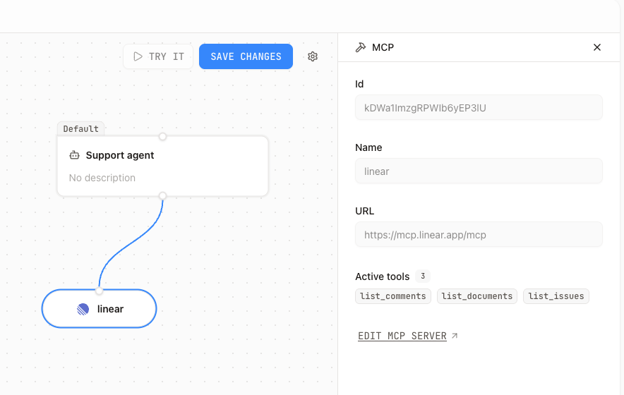 MCP server add to agent