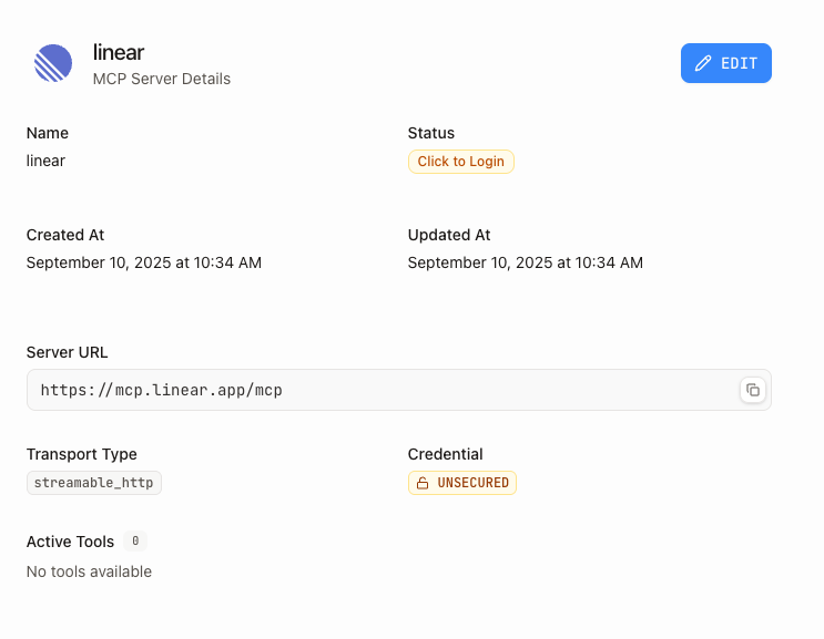 MCP server click to login