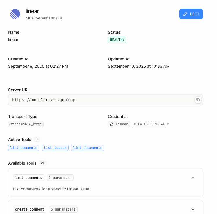 MCP server healthy status